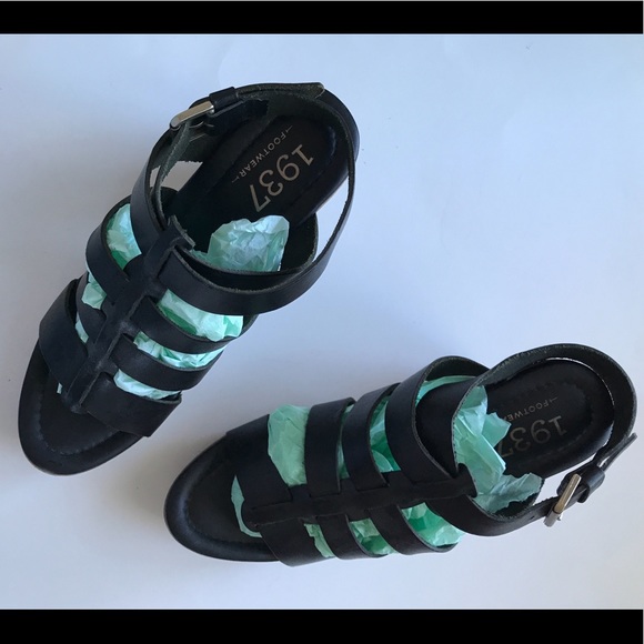 Madewell black strappy wooden block sandals size 8 - Picture 7 of 8